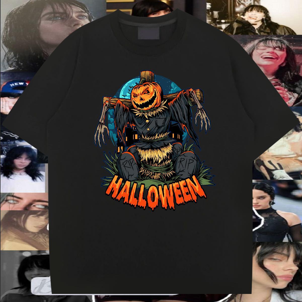 Classic pumpkin Men Clothes T-Shirt 230g 100% Cotton Men T Shirts Cartoon Print Beach Short Sleeve Soft Free Shipping Tops