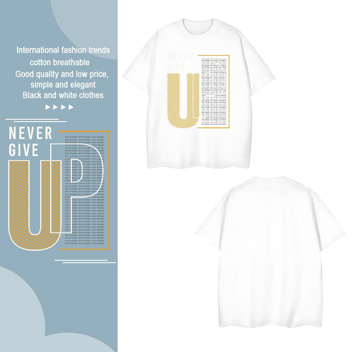 Free Shipping letter T Shirts Men Casual Men Clothes T-Shirt 230g 100% Cotton Custom Short Sleeve O-Neck Custom Print Oversized Polos