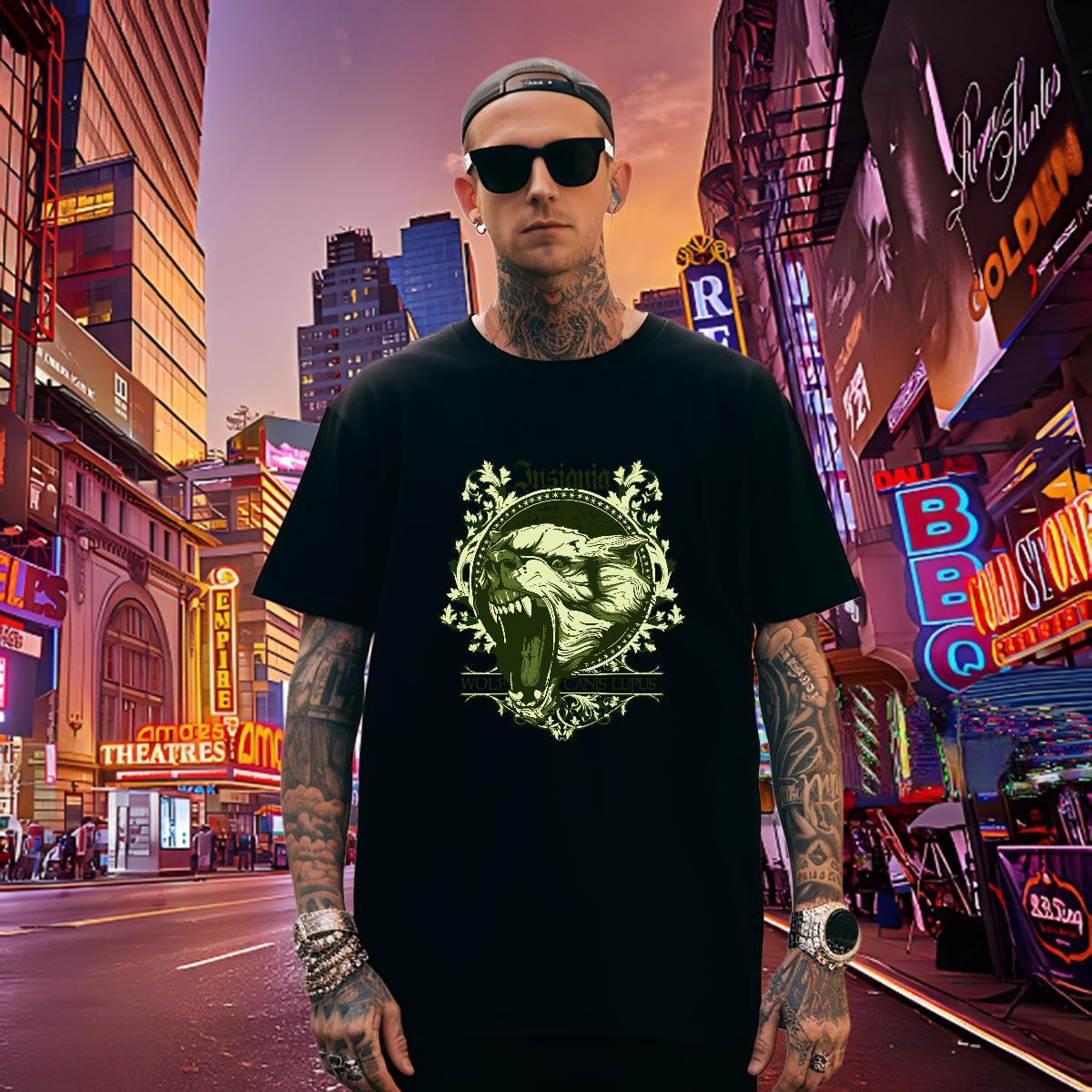 Cool T-Shirts lion Breathable Soft Spring Summer Custom Anime 230g 100% Cotton Men Clothes T-Shirt 2024 Designer Tops Shirt