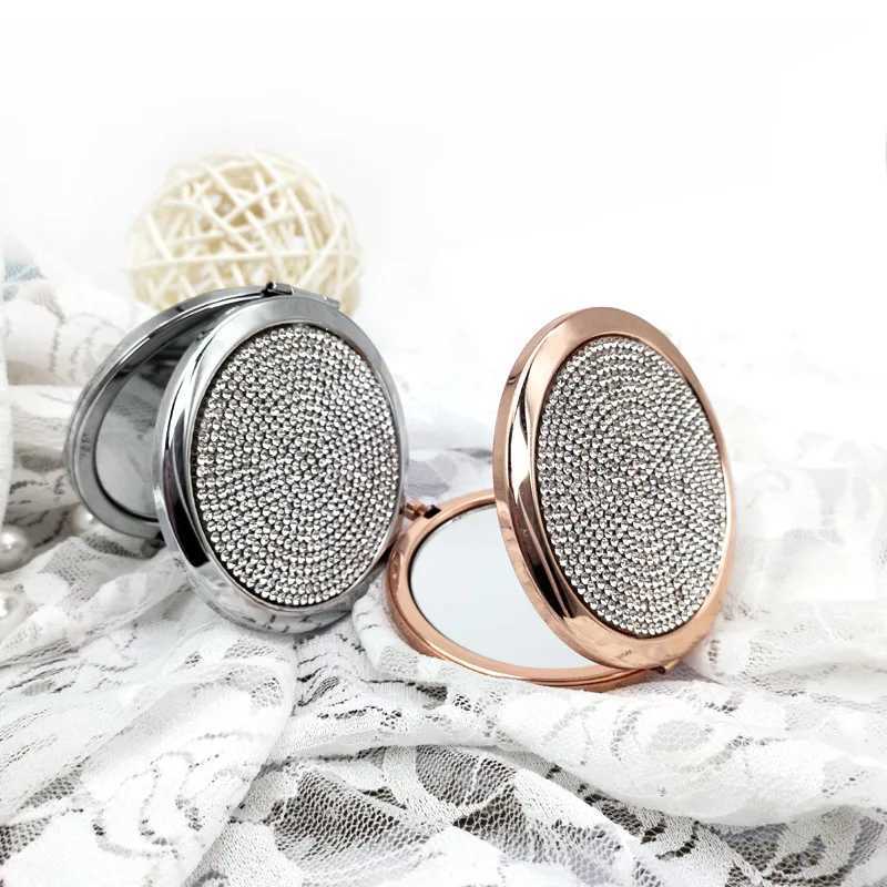 Compact Mirror Travel Exquisite Makeup Tools Rose Gold Round Portable Folding Makeup Mirror Put in Pocket Double-sided Mirror Y240819