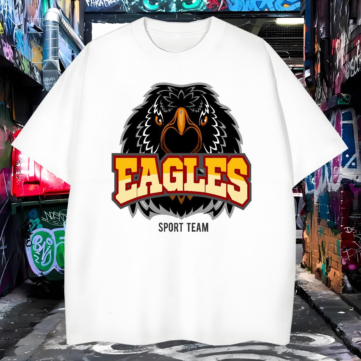 Soft T-Shirts for Men eagle Round Neck Short Sleeve Casual Beach Custom Print Oversized 100% Cotton 230g Tshirt for Man Woman Brand Tops Tees
