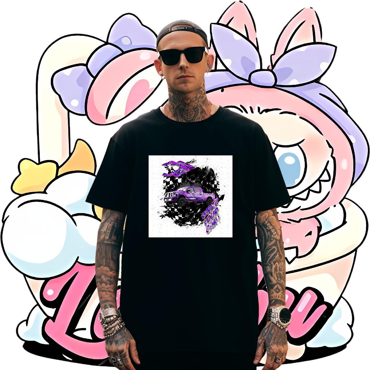 Unisex car Men T Shirts Sports Casual Men Tees 230g Cotton 2024 New Pure Cotton Graphic Top Tees