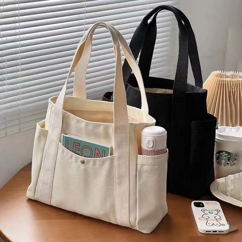 Womens Large Capacity Canvas Tote Bags for Work Commuting Carrying Concise Bag College Style Student Outfit Book Shoulder 240819ZYl