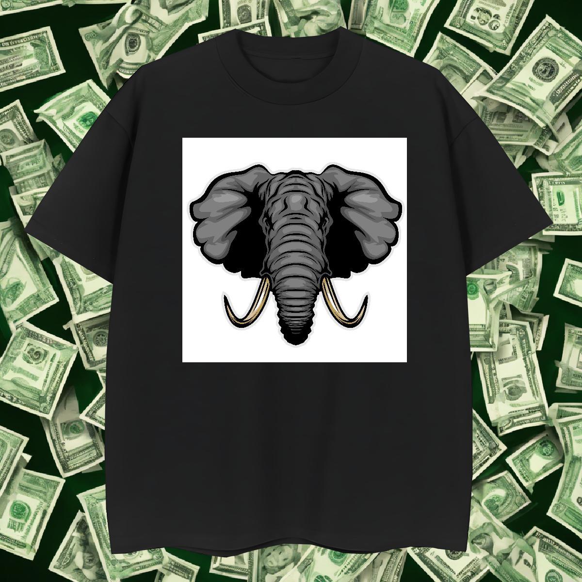 DIY Tshirts elephant Casual Daily Wear 100% Cotton 230g Tops Tees Round Neck Short Sleeve Wholesale Men T Shirts Plus Size Custom