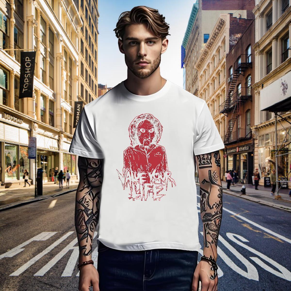 T Shirts Men 230g Pure Cotton scary Sport Breathable Soft Plus Size Cartoon Men Tops Tees Stylist Cool Polos