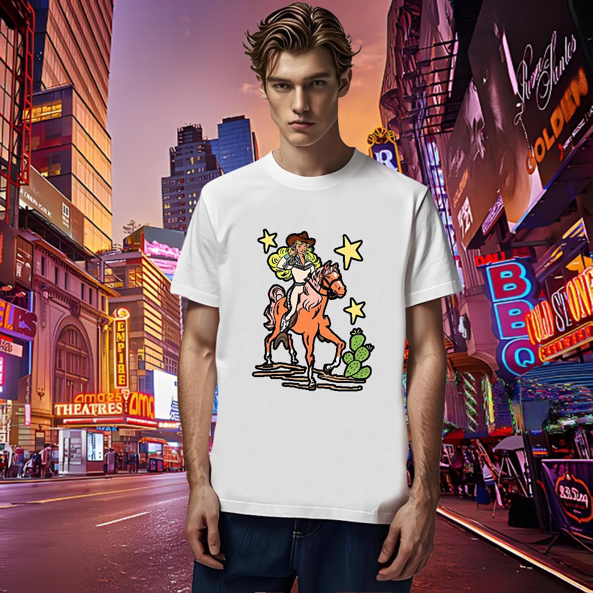 Popular T-Shirts for Men pretty girl Breathable Short Sleeve Sports Casual Floral Print 230g Cotton Men Tops Tees Designer Fashion Tshirts