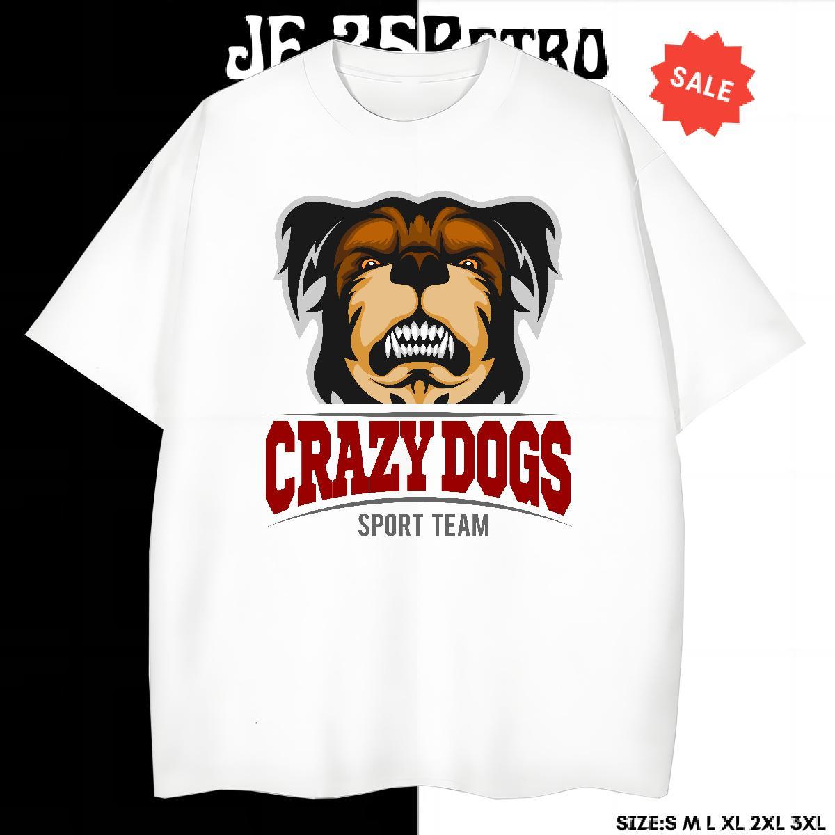 Designer Man T Shirts crazy dog Crew Neck Sport DIY Logo Oversized 100% Cotton 230g Couples T Shirts 2024 Designer Top Tees