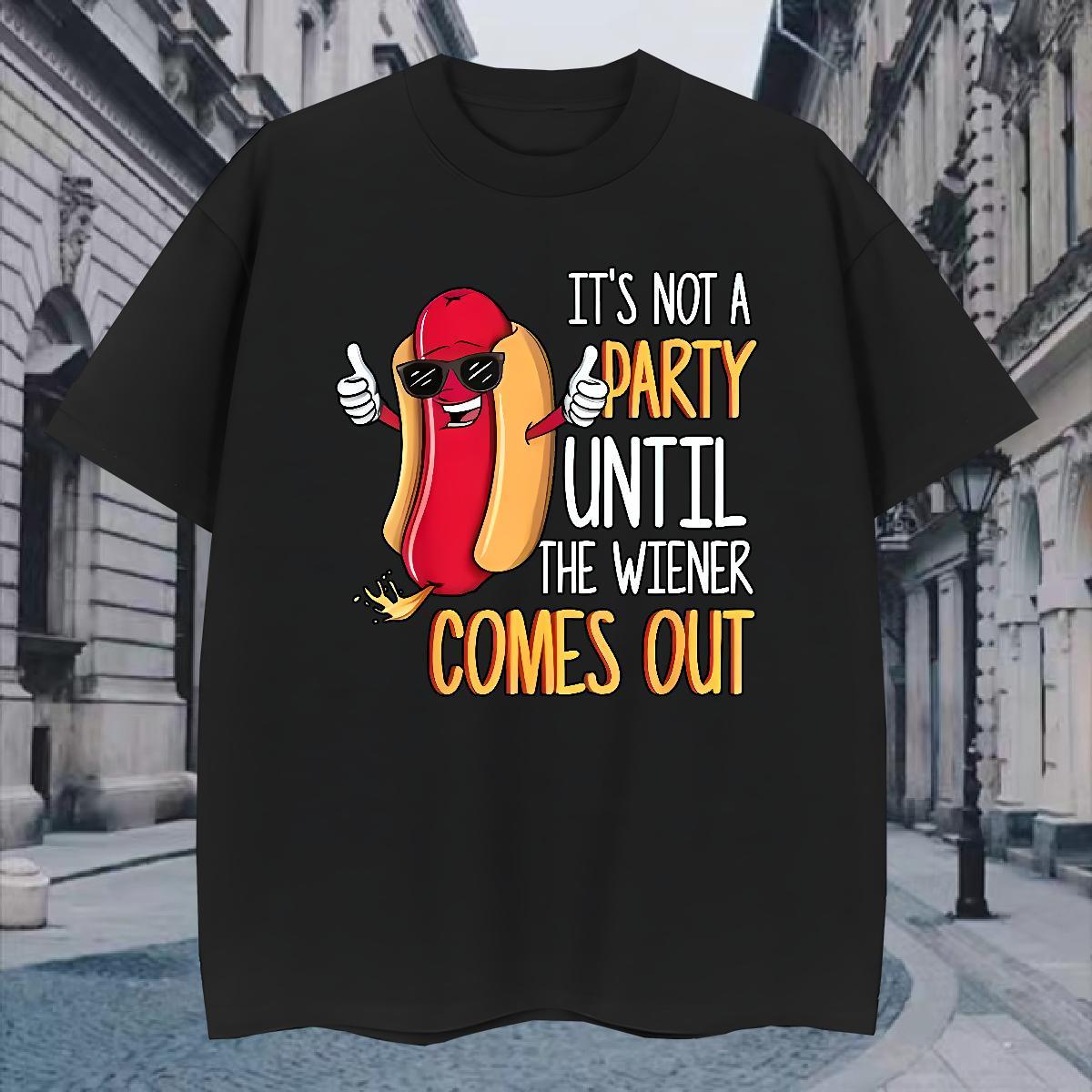 T-Shirts for Men 230g 100% Cotton hot dog Street wear Hip Hop Breathable Crew Neck Cartoon Printing L-4XL Mens Tshirts Fashion Casual Cool Design Tee 