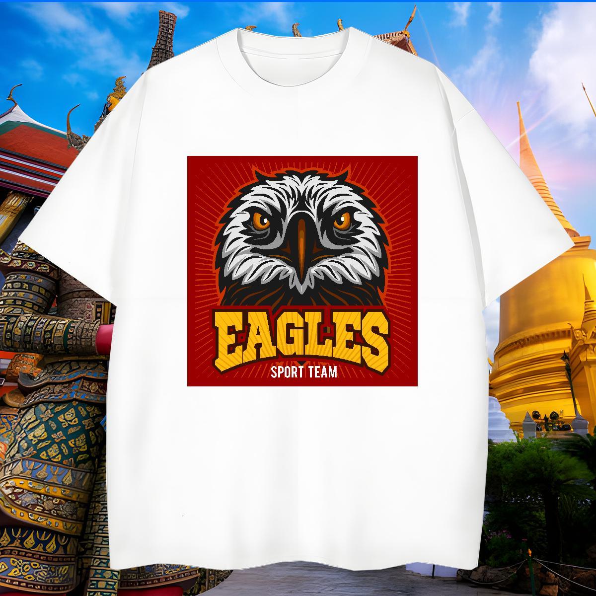 Wholesale T Shirt For Man eagle Round Neck Short Sleeve Casual Daily Wear Plus Size Custom 230g Cotton Men Tshirts DIY Customized Clothings