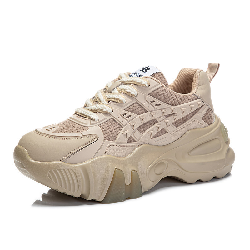 Ddmysports Absorbing Film Sole Genuine Leather Dad Spring New Women S Children Versatile Thick Soled Running And Sports Shoes For OUTDOOR