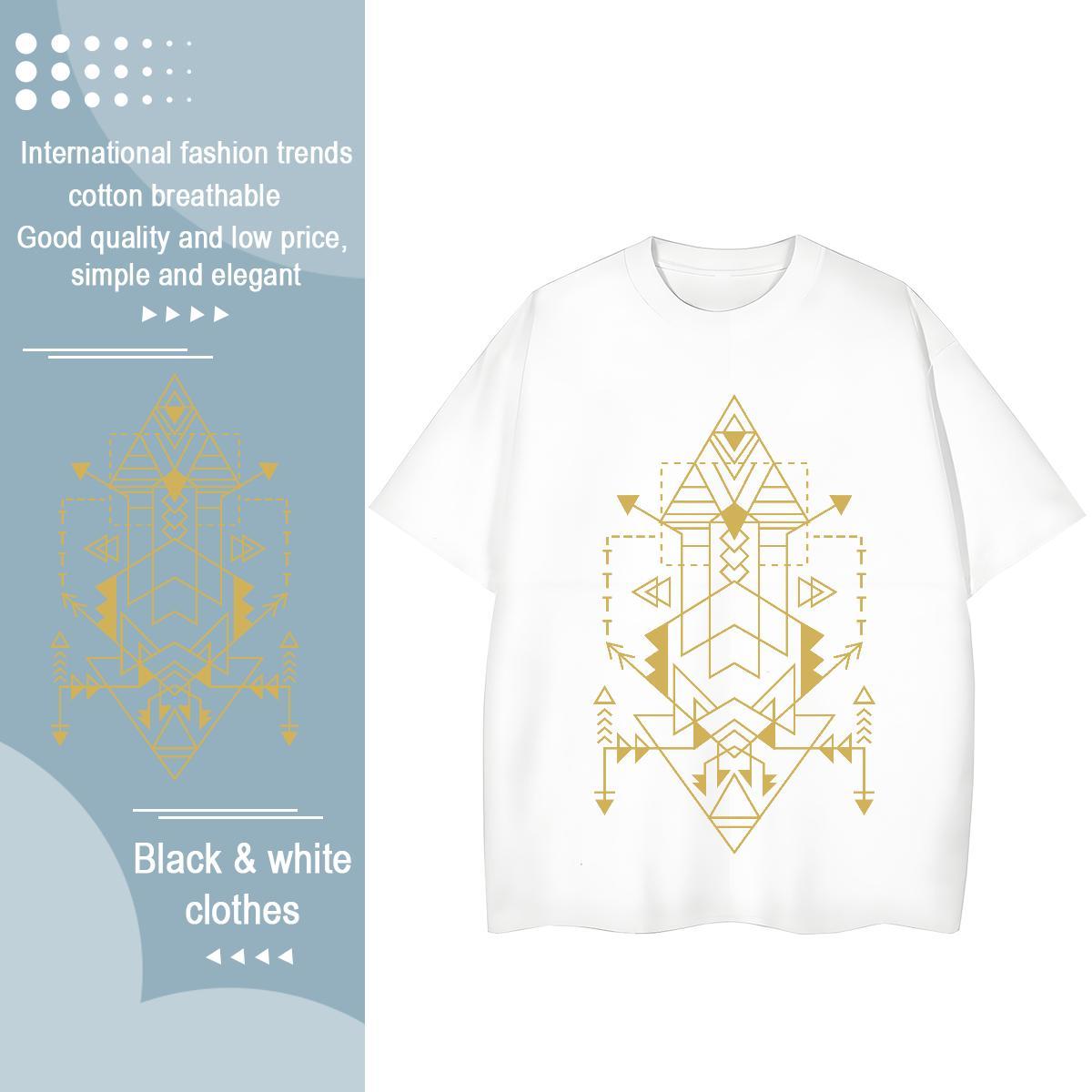 2024 DIY Unisex Tshirts Daily Wear Breathable Crew Neck Tee Shirt Soft 230g 100% Cotton line Black Oversized Woman T Shirts