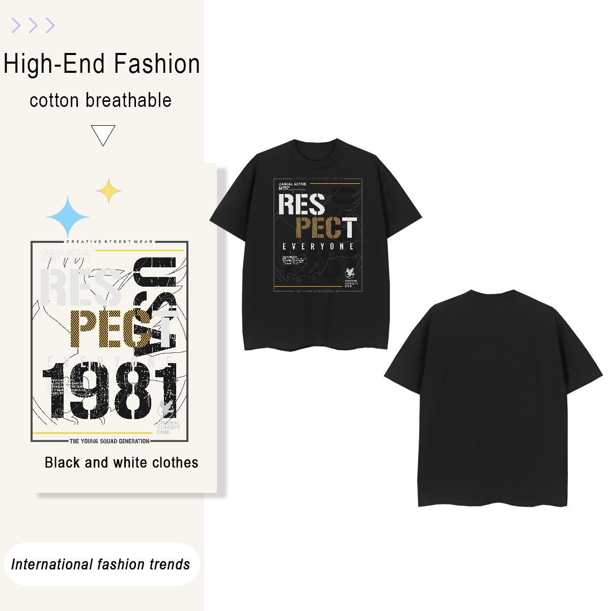 High Quality number 100% Cotton 230g Couples T Shirts Daily Wear Breathable Crew Neck Man T Shirts Wholesale White Plus Size Top Tees