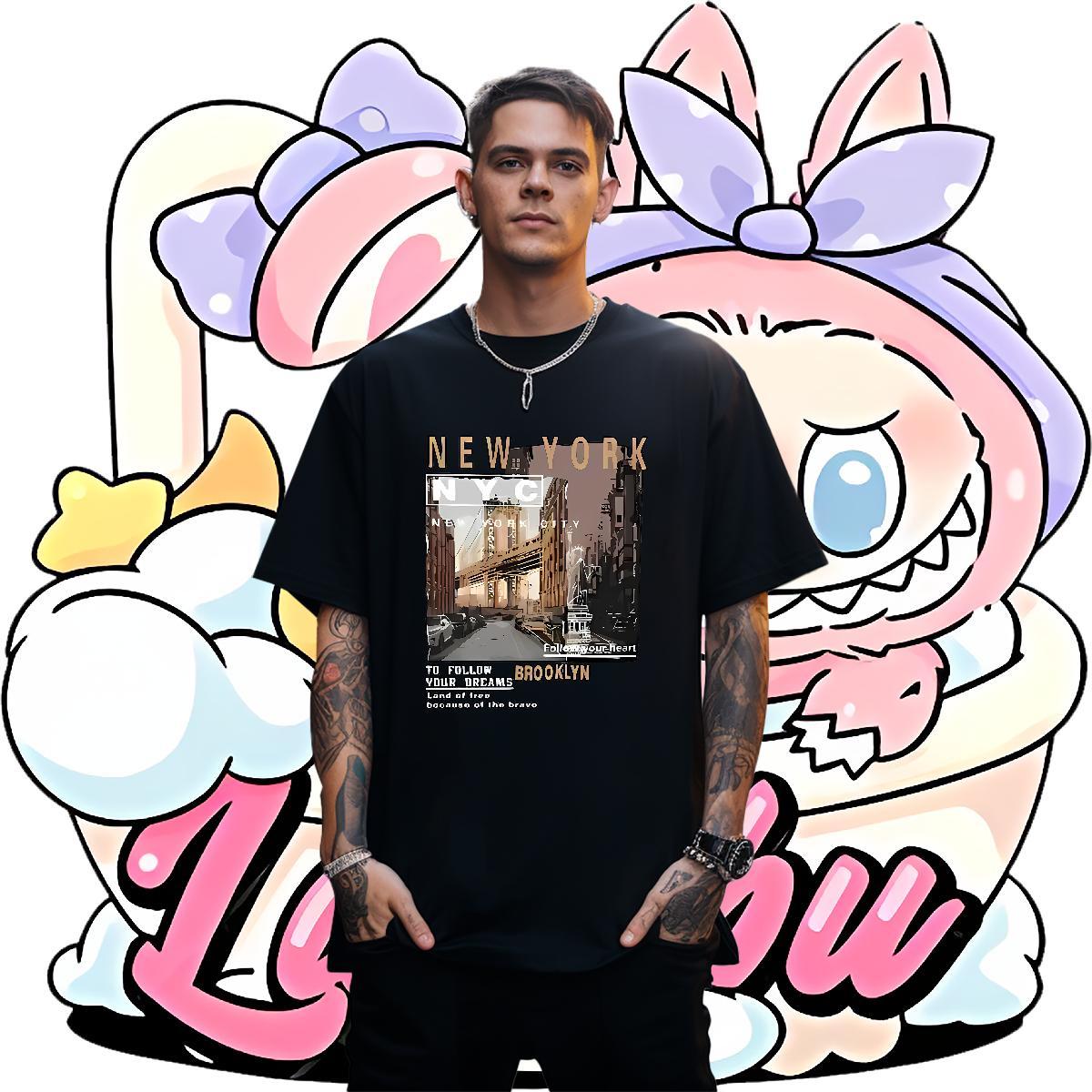 Classic Tshirt for Man Woman Casual 100% Cotton 230g Oversized 3XL 4XL O-Neck Short Sleeve New York T Shirts Men New Designer Tee Shirt