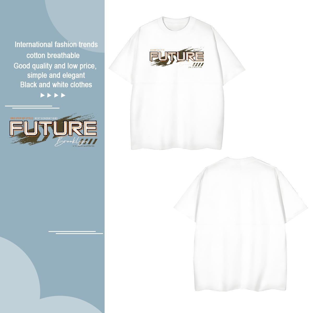 Comfortable letter T Shirts Men Hip Hop Couples T Shirts 230g 100% Cotton Factory Direct Breathable Crew Neck Custom Print Oversized Tee Shirt