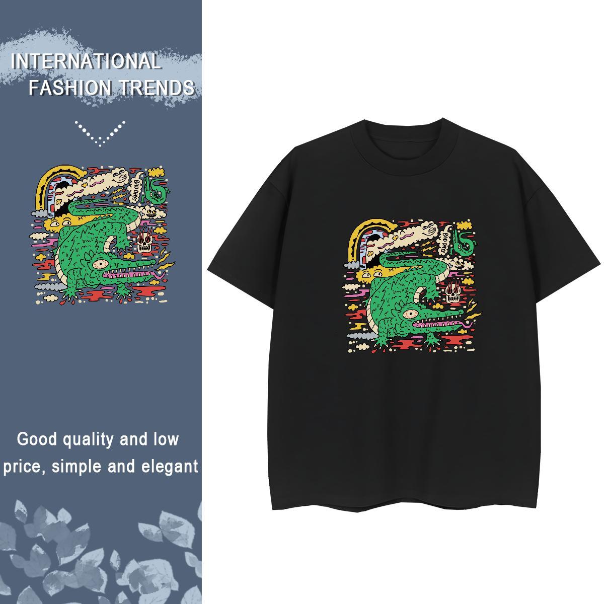 Factory Direct Woman Tshirt Sports Street Wear Comfortable Clothings Lady 230g 100% Cotton crocodile DIY Anime Women T Shirts