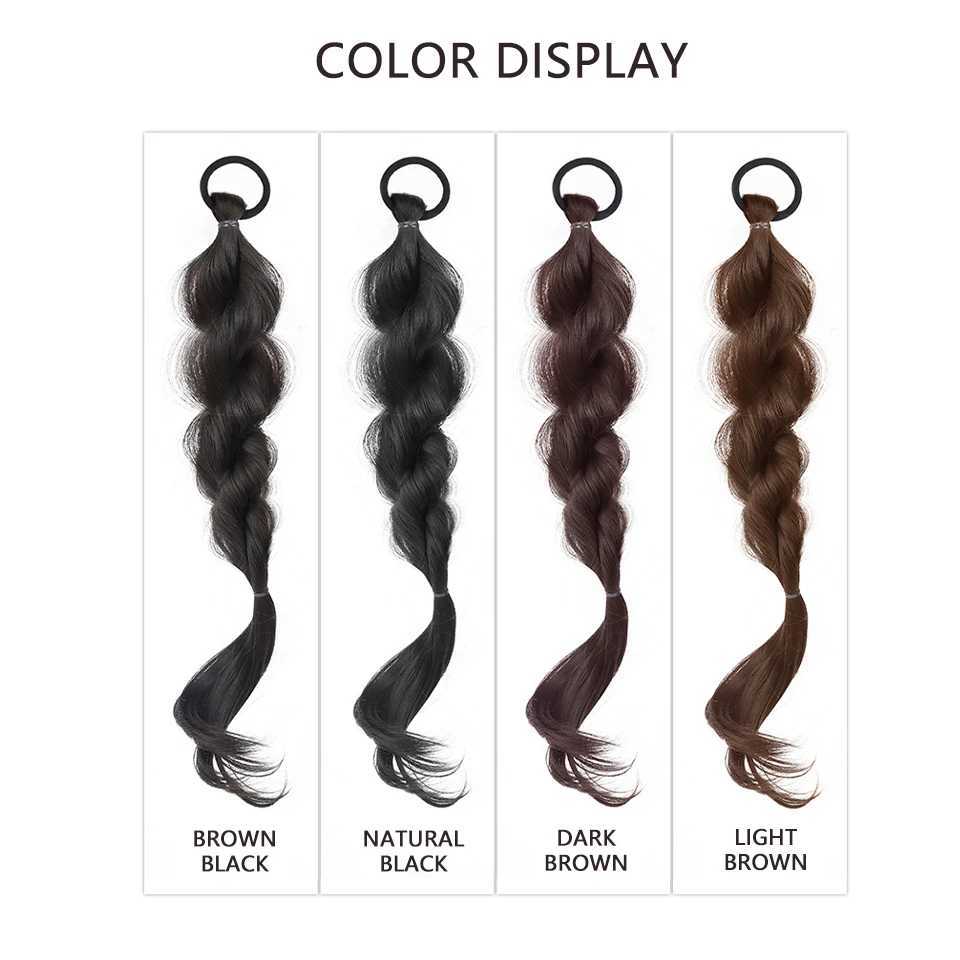 Eastsecret Bubble Braided Double Ponytail Fluffy Imitation Fried Dough Twisted Braided Ponytail Wig W240817