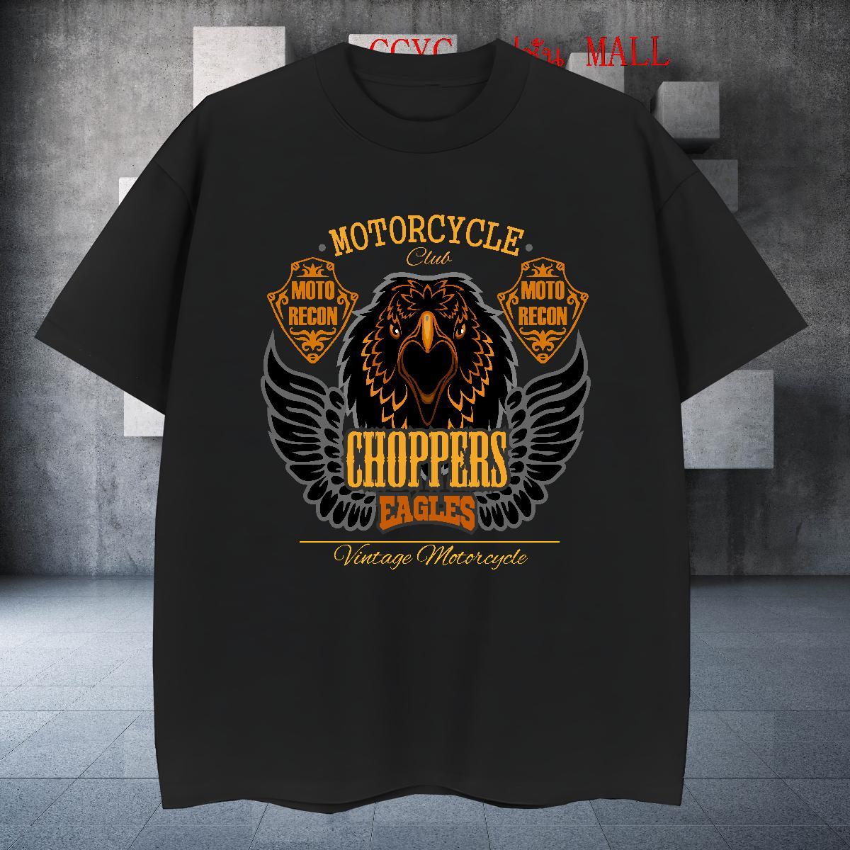 Cool T-Shirts for Men eagle Breathable Short Sleeve Casual Beach Cartoon Print 230g Pure Cotton Tshirt for Man Woman New Top Tees