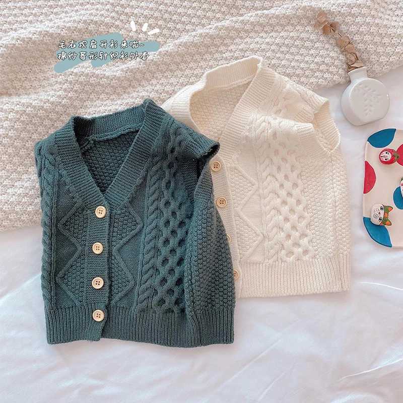 Baby Girls Boys Vest Sweater Cardigan Coat Spring Autumn Childrens Clothing Korean Kids Sleeveless Diamond Knitted Sweater VestXJ240819