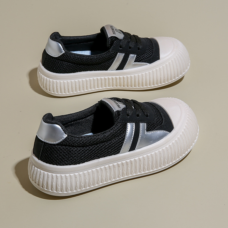 Ddmysports Autumn New Ins Korean Edition Transparent Network White For Female Students Thick Bottom Versatile Casual Sports Board Shoes XT OUTDOOR