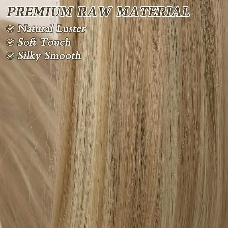 Blonde long ponytail p8/613 ponytail wig piece 100% human hair extension straight clip 16-26 inch ponytail W240817