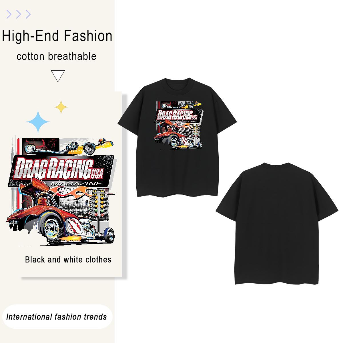Wholesale car 230g Pure Cotton Men Tops Tees Spring Summer Breathable Short Sleeve Man T Shirts Classic Custom Print Plus Size Top Tees