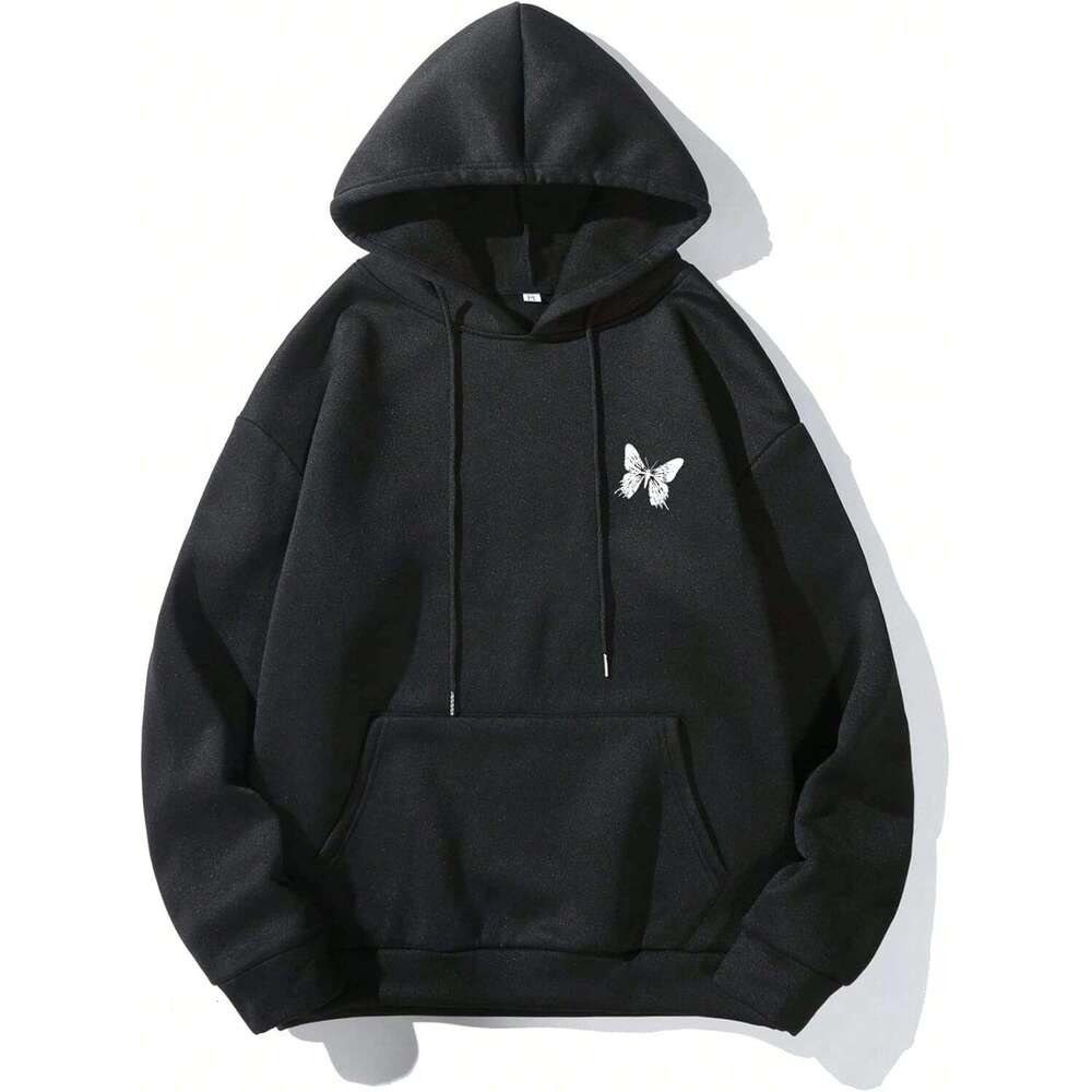 Hoodie for Mens Womens Graphic Hoodies Y2K Floral Slogan Print Drawstring Kangaroo Pocket Pullover Sweatshirt Hoodies sweatshirt pullover jacket Long 