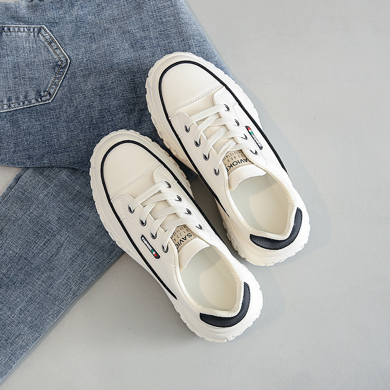 Ddmysports Korean Version Of Little White Summer New Instagram Student Leisure Street Shooting For Women Thick Sole Elevated Board Shoes Z OUTDOOR