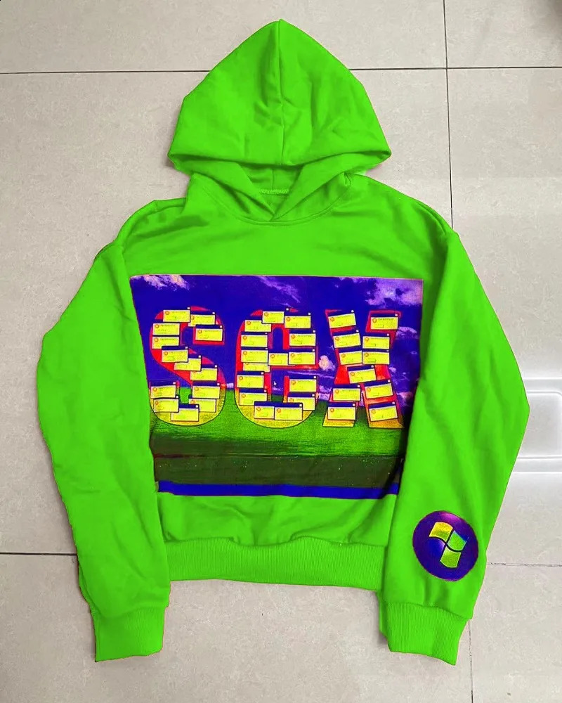 American oversized printed mens hoodie Y2K gothic punk Harajuku street retro couple casual loose sweater 240819