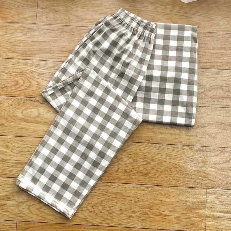 Summer and Spring Knitted Cotton Mens Plain Sleepwear Loose Soft Pants Home Breathable Mens Lounge Sleep BottomW240719
