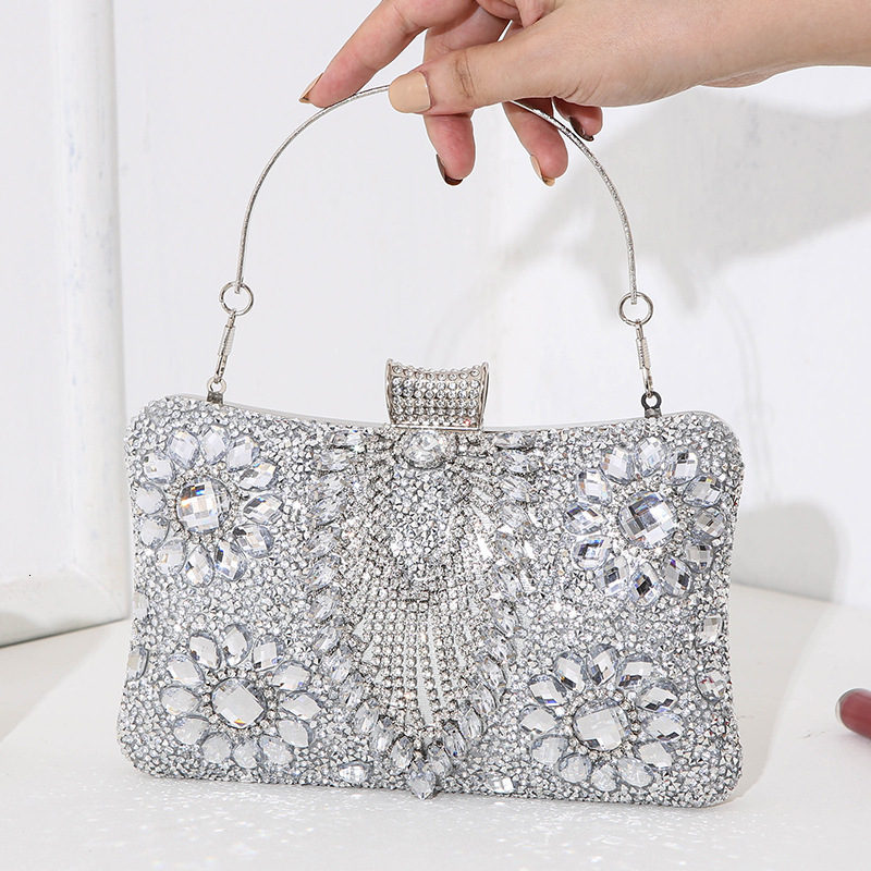 New Diamond Embedding Dinner Banquet Dress Crossbody Square Handheld Women's Small Bag