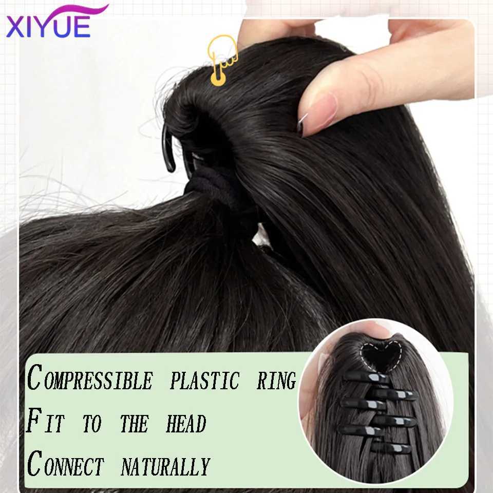 XIYUE wig female ponytail grappling clip style hip-hop color high ponytail natural forcing fake ponytail female brain W240817