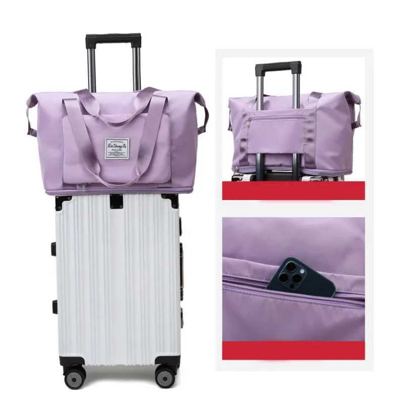 Foldable Large Capacity Storage Folding Bag Travel Bags Tote Carry On Luggage Handbag Waterproof Duffel Women Shoulder Bags CL240820