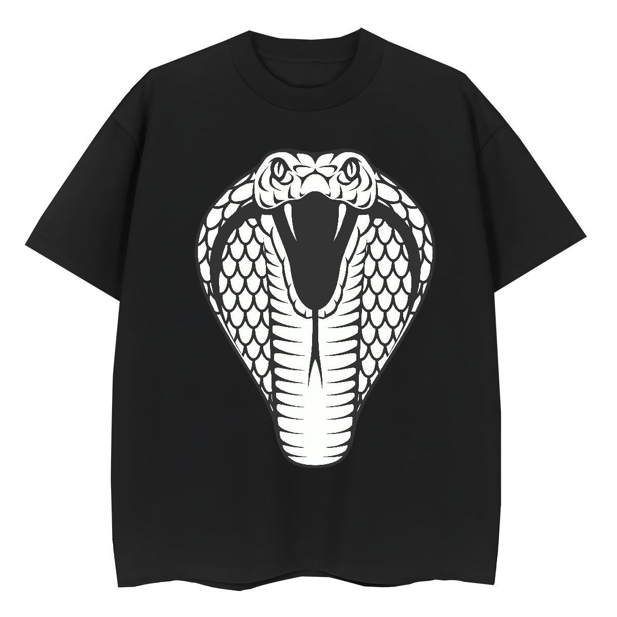 TOP Quality T-Shirts cobra Short Sleeve O-Neck Anime Printing Street Oversized 230g 100% Cotton Couples T Shirts Designer Tee Shirt