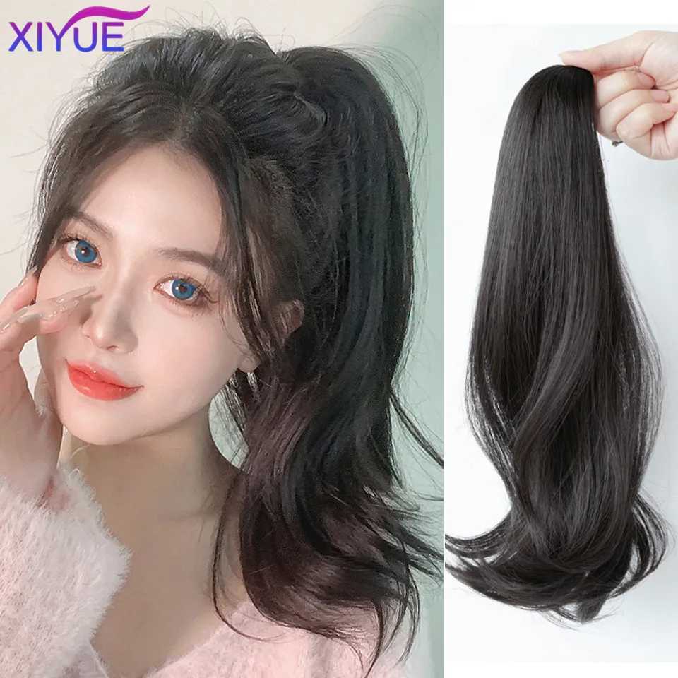 XIYUE wig female ponytail grappling clip style hip-hop color high ponytail natural forcing fake ponytail female brain W240817