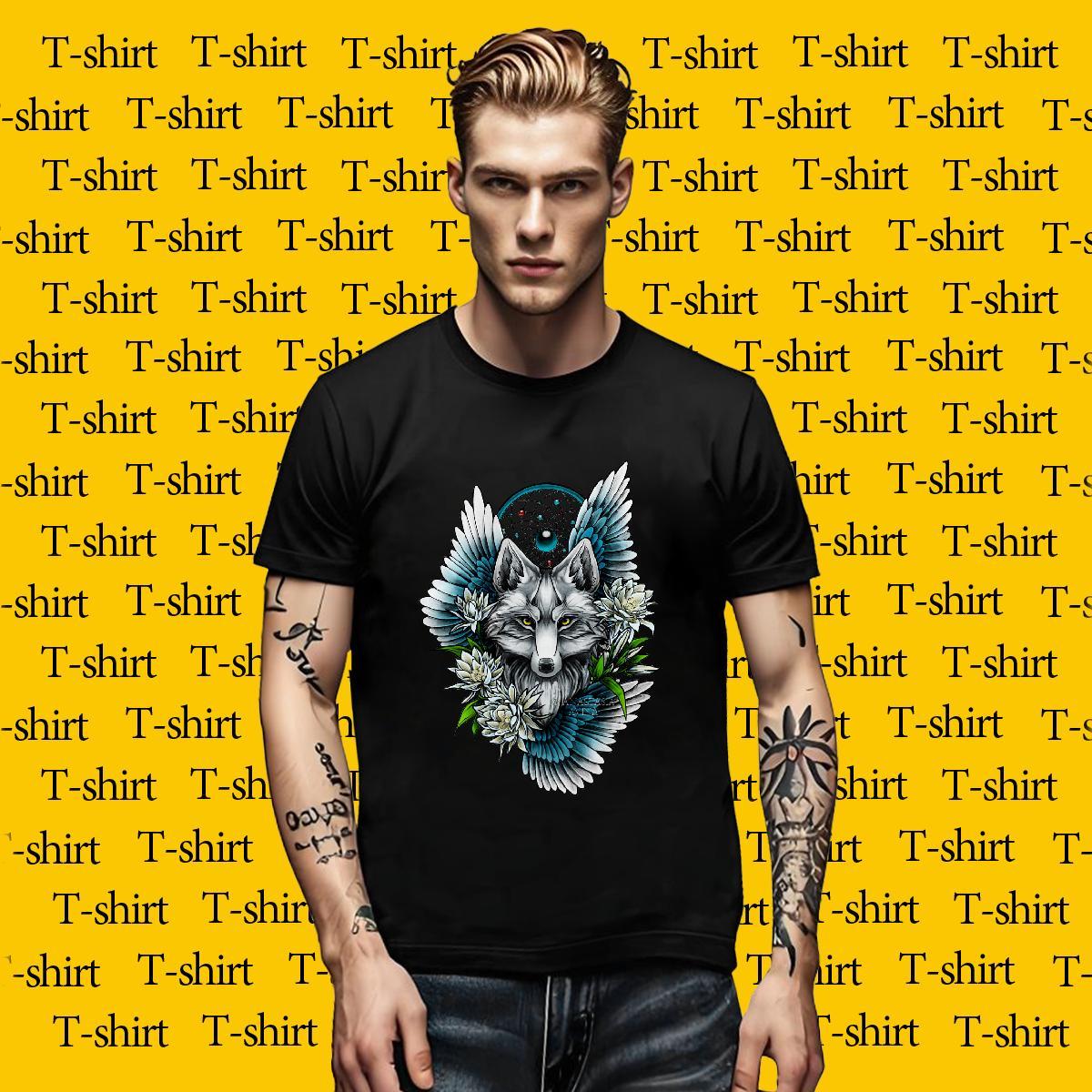 2024 Mens Tshirts wolf Street 230g Cotton Tees Crew Neck Breathable TOP Quality T-Shirts Graphic