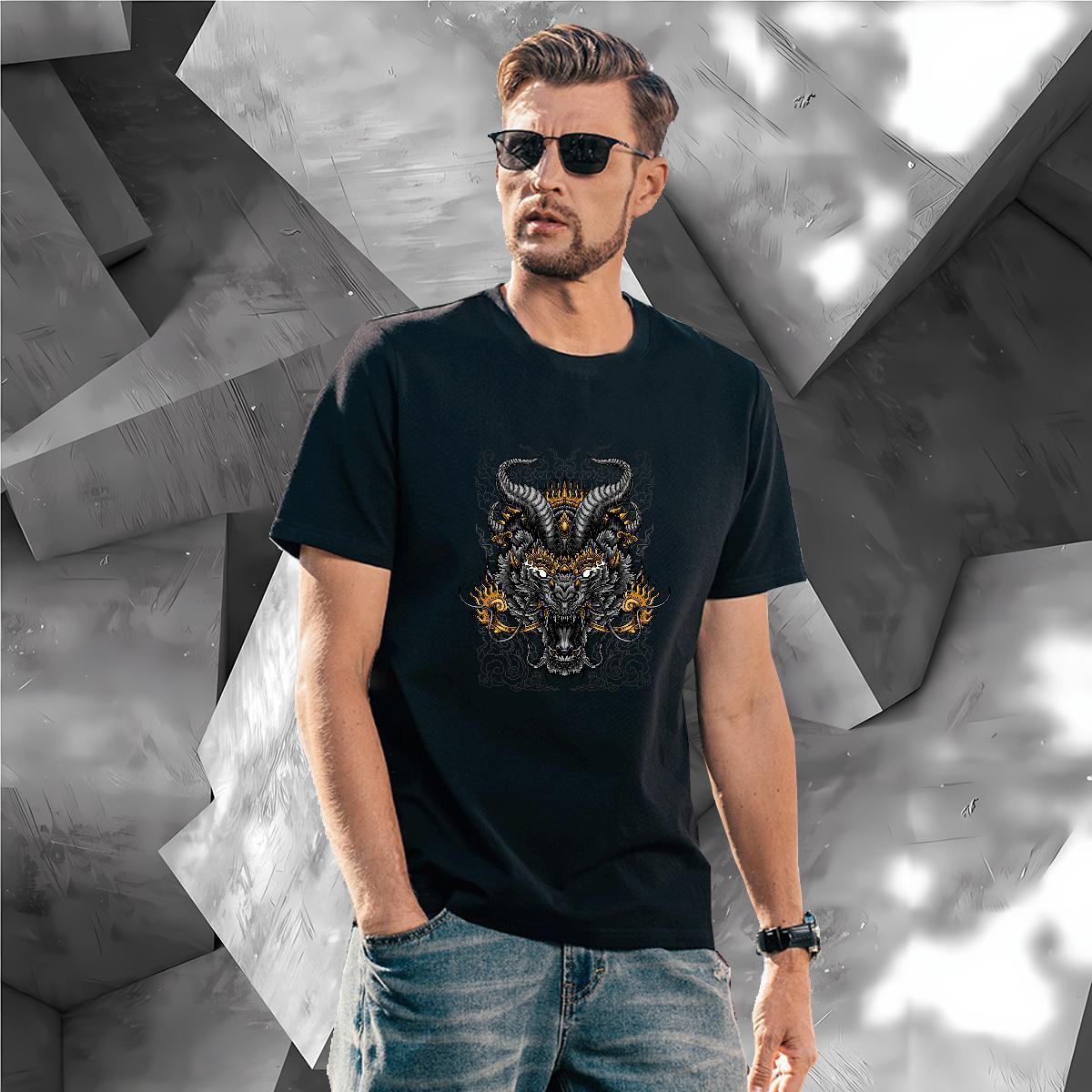 Comfortable dragon T-Shirts for Men Street Wear Tshirts 230g Pure Cotton 2024 Summer Breathable Short Sleeve Graphic Clothes