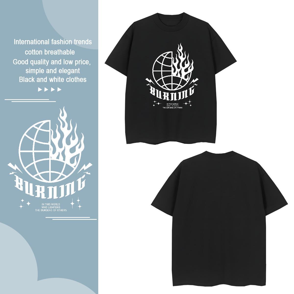 Popular letter Men T Shirts Hip Hop Mens Tshirts 230g 100% Cotton Fashion New Breathable Crew Neck Skull Tops