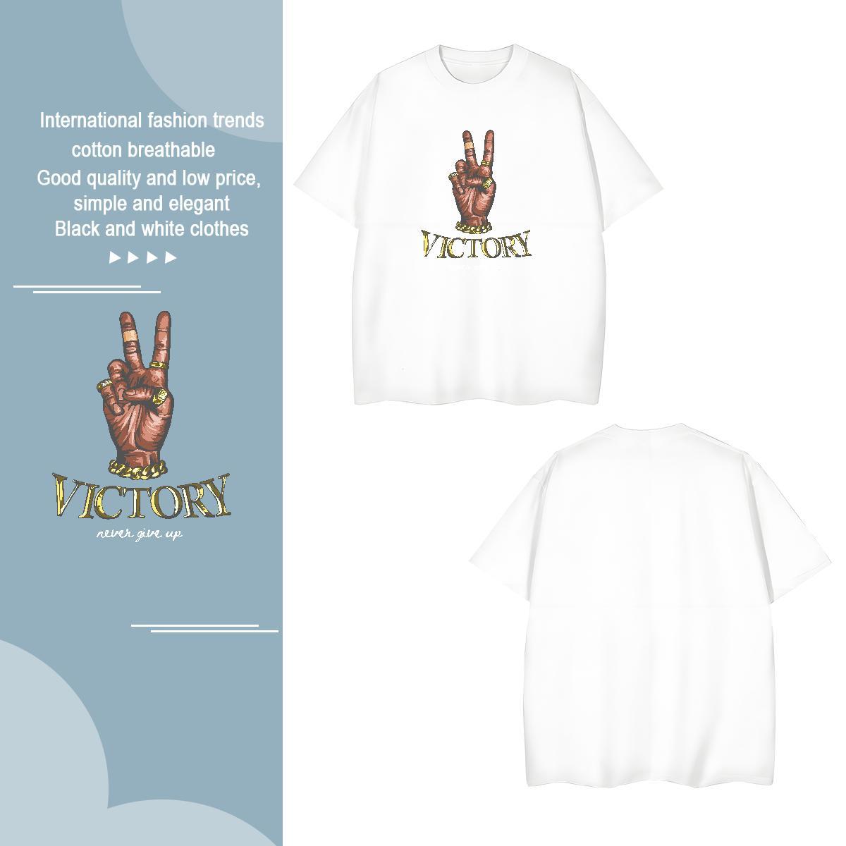 T Shirt For Man 100% Cotton 230g hand- Beach Crew Neck Customized Print Mens Tshirts Casual New Loose Fit Tees Shirts