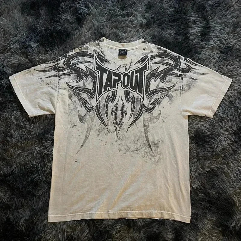 American Fashion Trend Letter Print Cotton T-shirt Women Y2K Street Hip Hop Retro Joker Short Sleeved Couple Casual T-shirt 240819