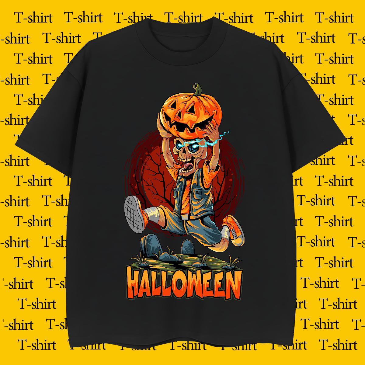 Brand T-Shirts for Men pumpkin Crew Neck Breathable Home Outdoor Graphic 230g Cotton Men Clothes T-Shirt Designer Tops