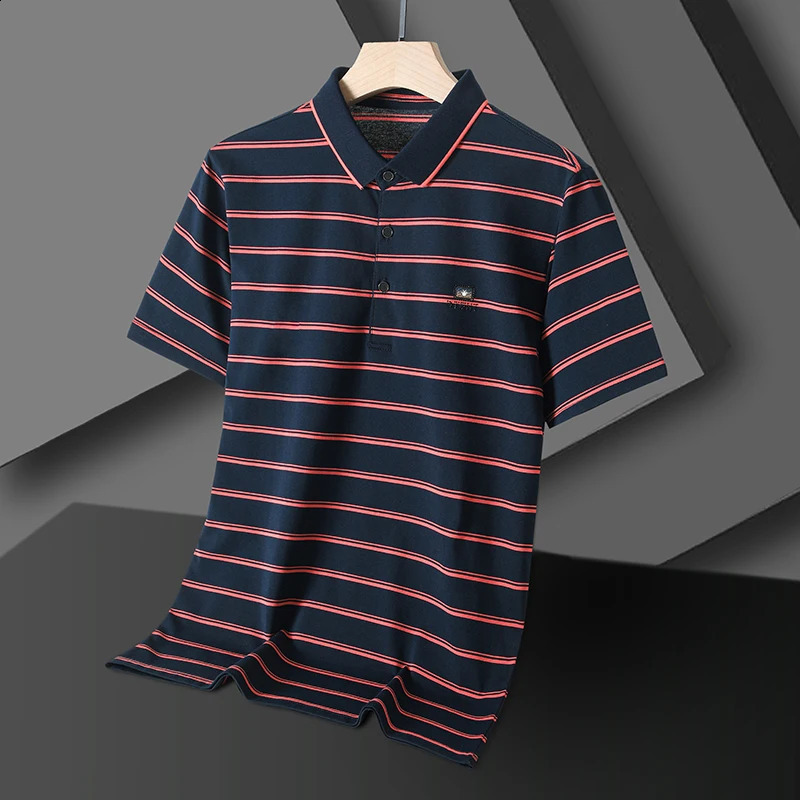 High quality soft cotton short sleeve mens POLO shirt summer trend n diamond print Korean top breathable casual T-shirt 240820