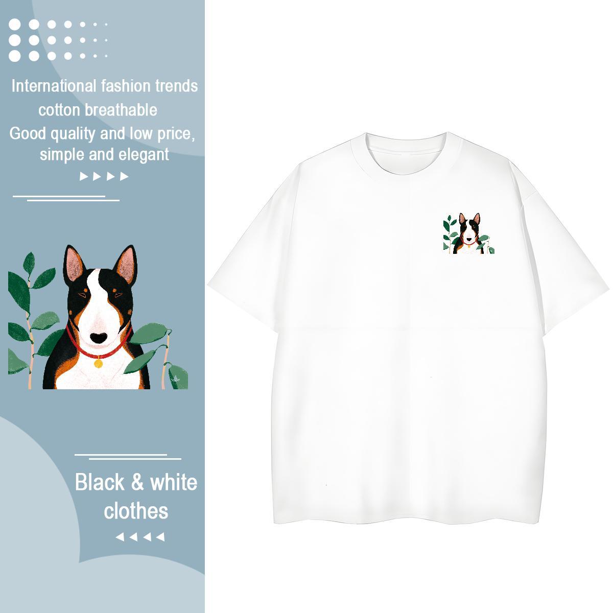 Custom Men Tops Tees dog Casual Beach 230g 100% Cotton Clothings Short Sleeve O-Neck Cool Design T-Shirts for Men DIY Logo Oversized