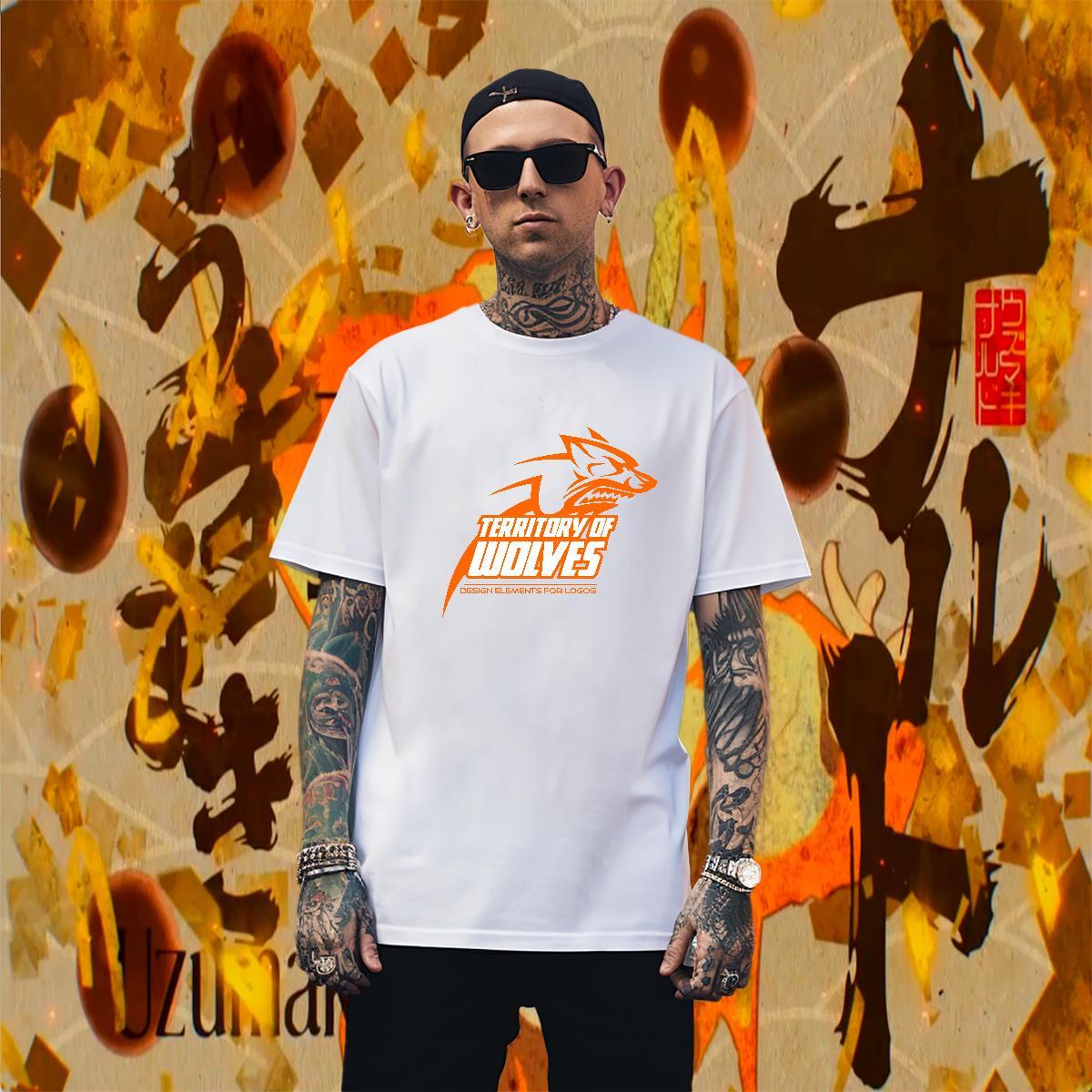 Brand T Shirt For Man wolf Breathable Soft Casual Beach Anime 230g Pure Cotton Men Tees Factory Direct Tops Shirt
