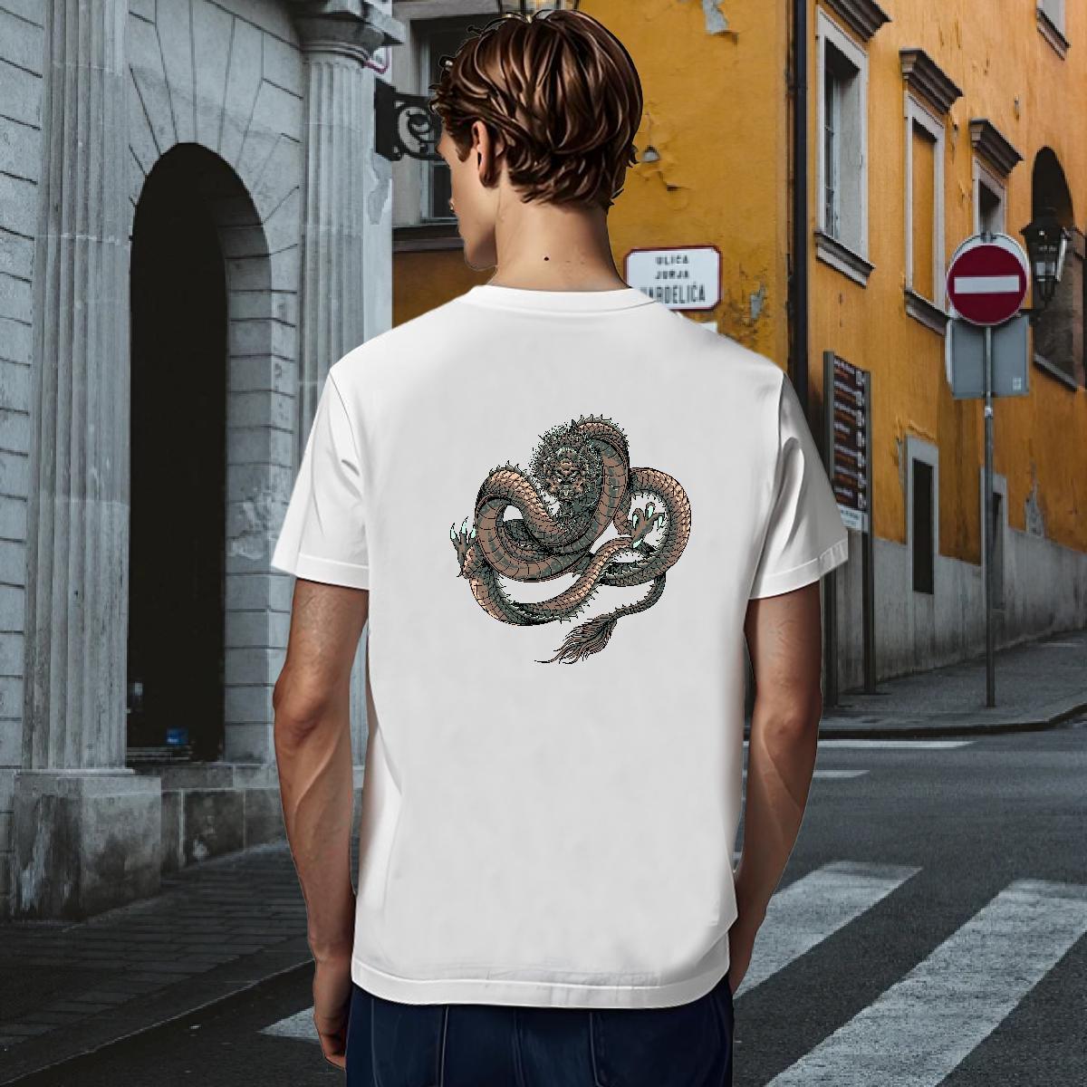 Men T Shirts 230g Cotton ferocity Casual Breathable Short Sleeve Custom Printed Men Tees DIY Loose Tops Shirt