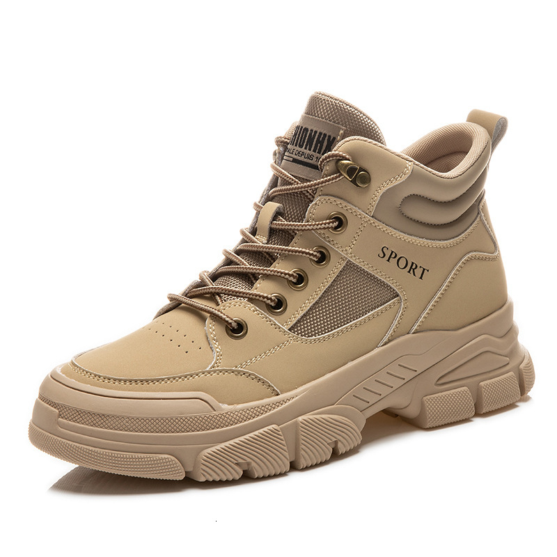 Ddmysports Genuine Leather Yellow Women In Autumn Winter New Round Headed Martin Boots For Casual And Versatile S Trend OUTDOOR