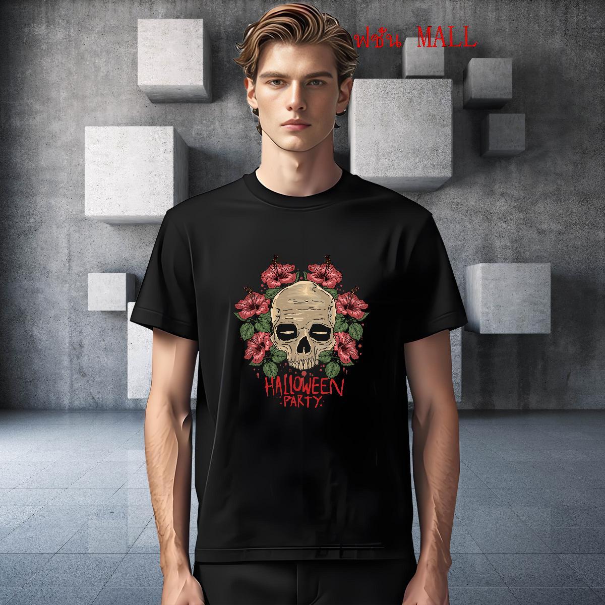 Loose Men T Shirts flower O-Neck Short Sleeve Street Casual Custom Print Plus Size 230g Pure Cotton Men Tshirts Factory Direct Tees
