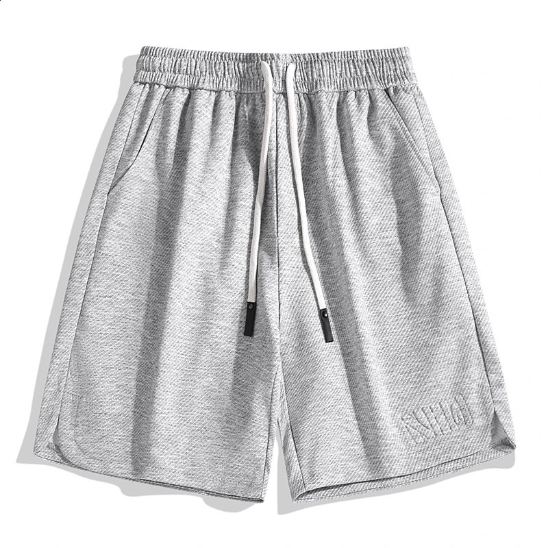 Summer Mens Solid High Waist Elastic Loose Classic Casual Pants with Pocket Drawstring Fashion Full Match Shorts 240819