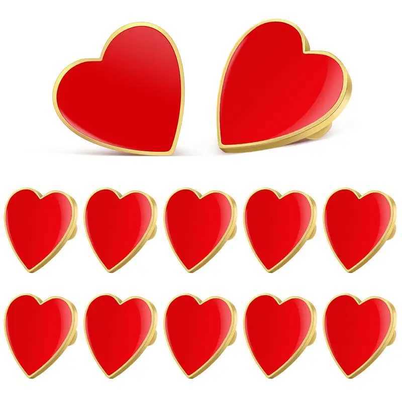 12 enamel pins heart-shaped brooch heart-shaped brooch collar pin Valentines Day gift party discount bulk W240815