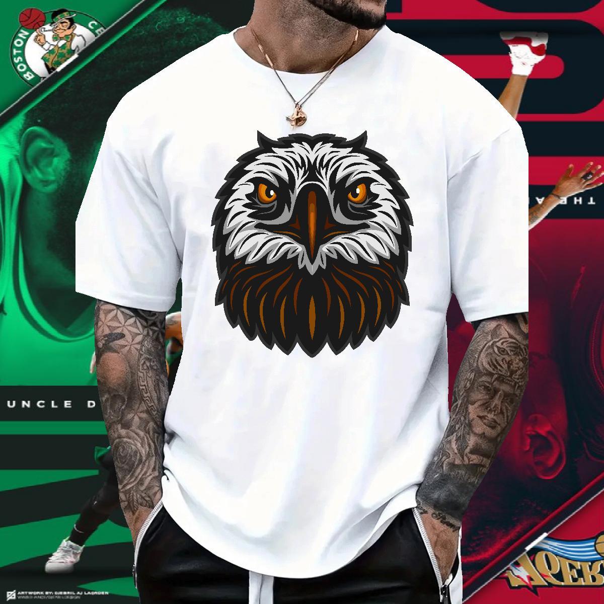 TOP Quality Man T Shirts owl Round Neck Short Sleeve Casual DIY Logo Oversized 230g 100% Cotton Men Tops Tees New Tee Shirt