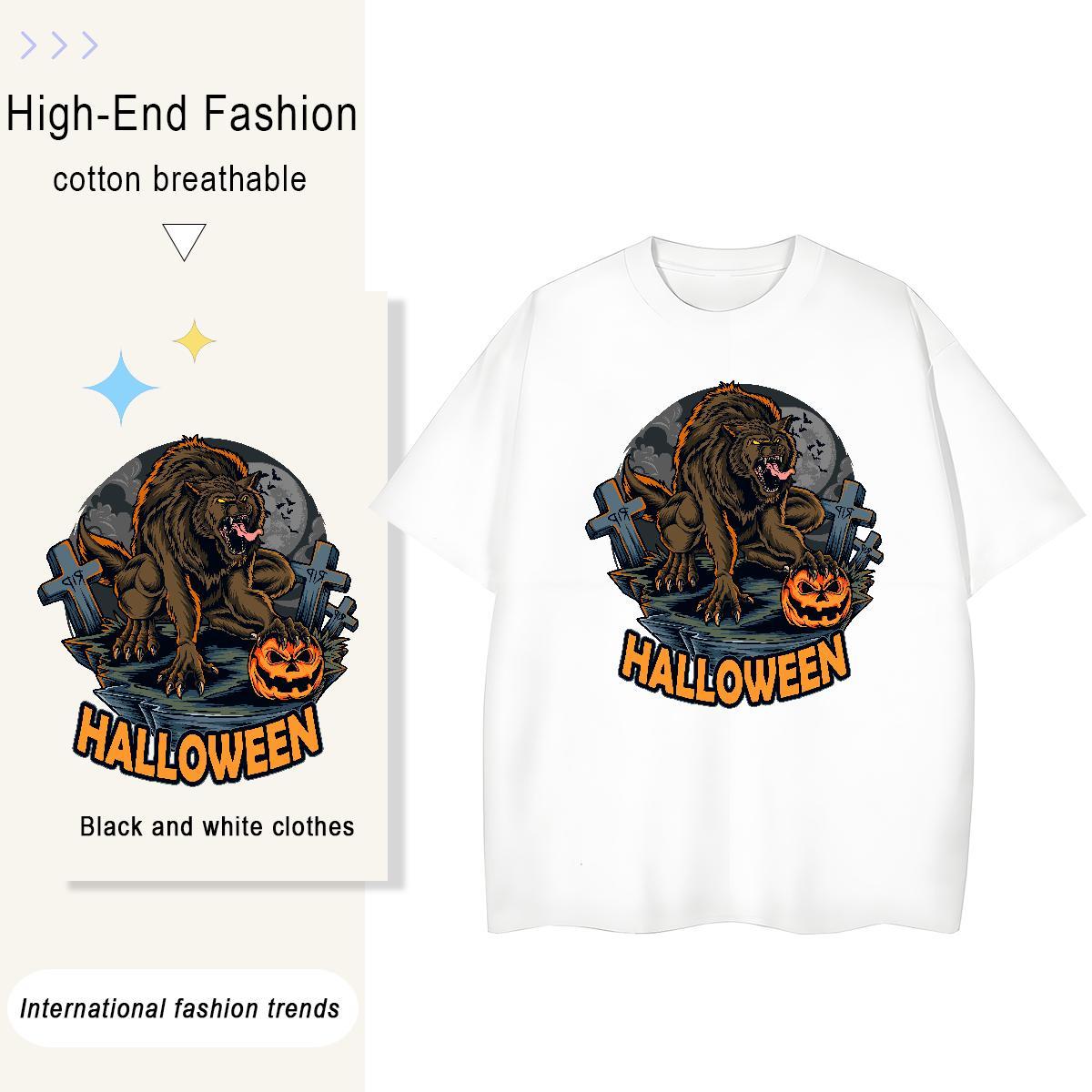 Designer Fashion Tshirt for Man Woman pumpkin Street Wear 230g Pure Cotton Tops Breathable Short Sleeve Unisex Men T Shirts Cartoon Print